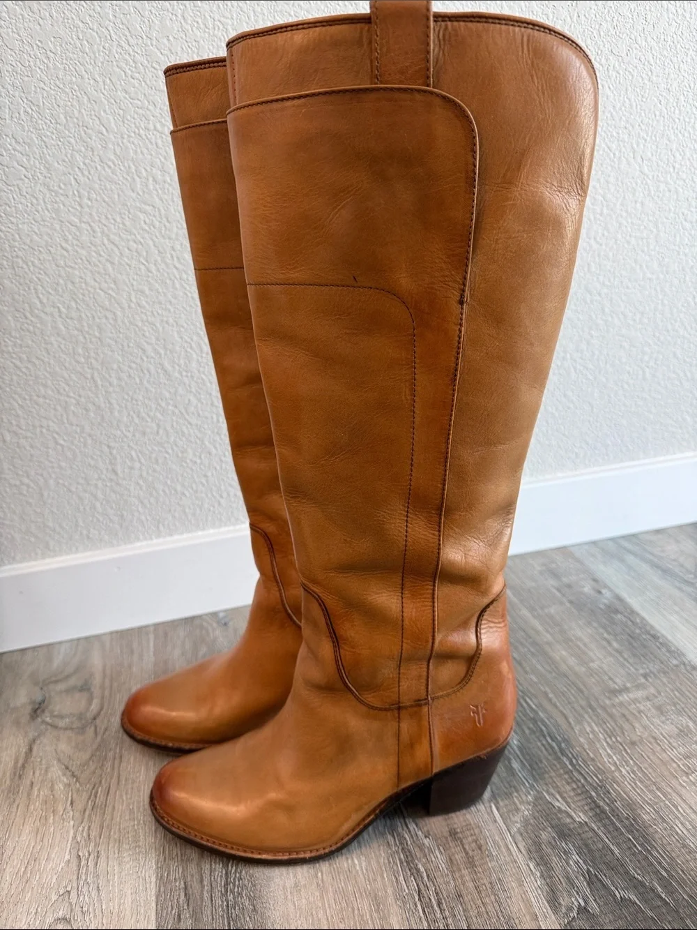 FRYE Jackie  Tall Leather Riding Boots - Tan sz 7.5
